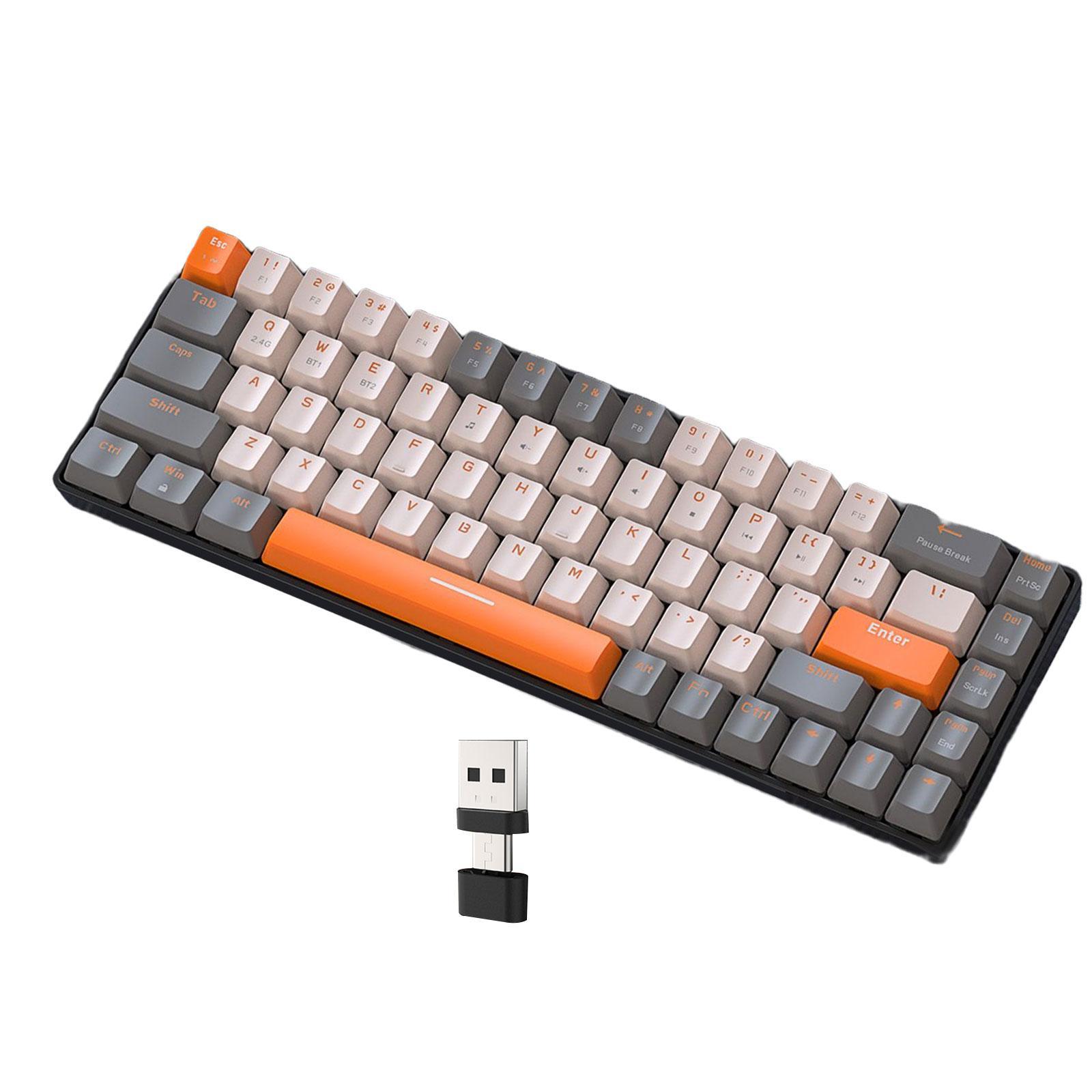 Mechanical Keyboard 2 Connection Methods PBT Key Caps Keypad for Laptop