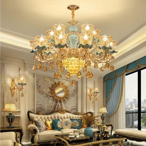 Đèn chùm NEKO loại 15 tay phong cách sang trọng, trang trí nội thất hiện đại - kèm bóng LED .