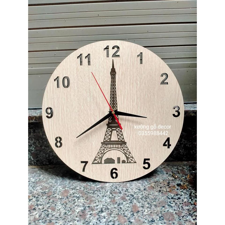 Đồng Hồ Treo Tường Kim Trôi Họa Tiết Paris, London, New York