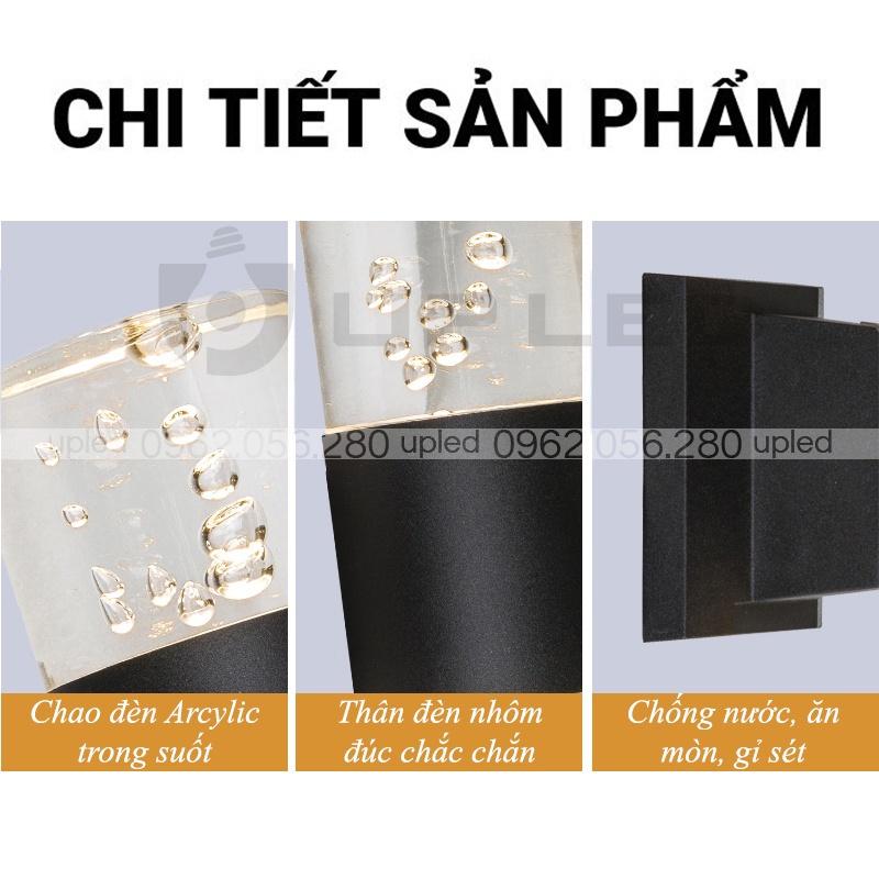 Đèn tường ngoài trời hai đầu hiện đại UPLED chống nước 3 chế độ sáng, trang trí ngoại thất ngôi nhà