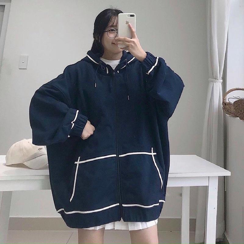 Áo khoác viền rót mũ1 lớp, from to unisex 68kg, chất umi tàu dày đẹp, thời trang 4 mùa