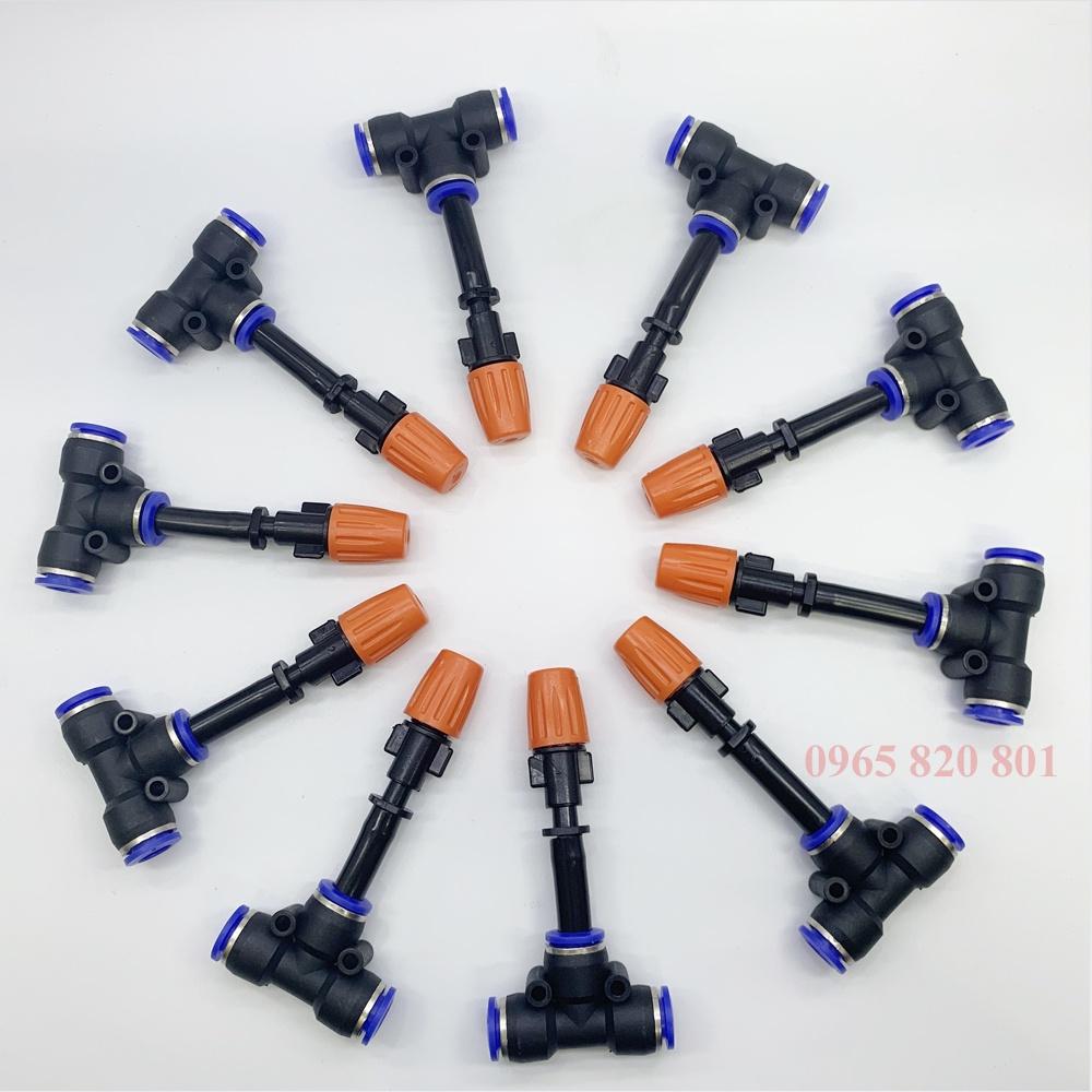 Bộ 10 béc phun sương đơn CAM kèm T nối nhanh 8mm