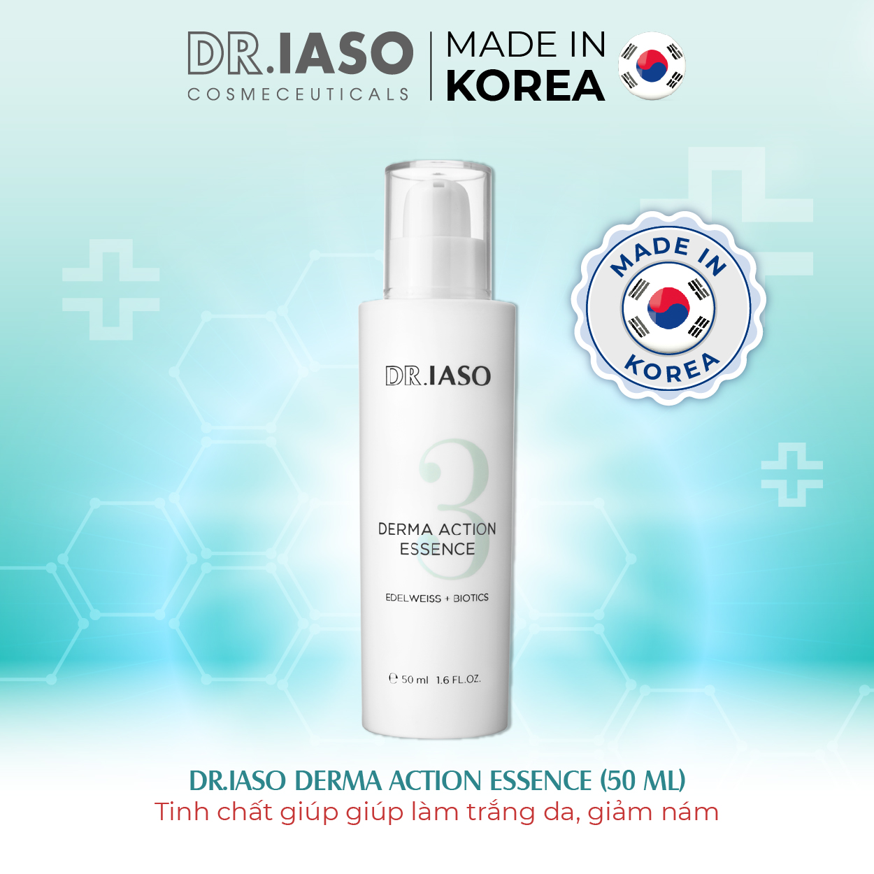 D44 Tinh chất giúp làm trắng da, giảm nám Dr IASO Derma Action Essence 50ml