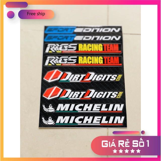 Set tem dán phuộc gấp,tem chống nước ko bay màu bảo hành màu sắc vĩnh viễn