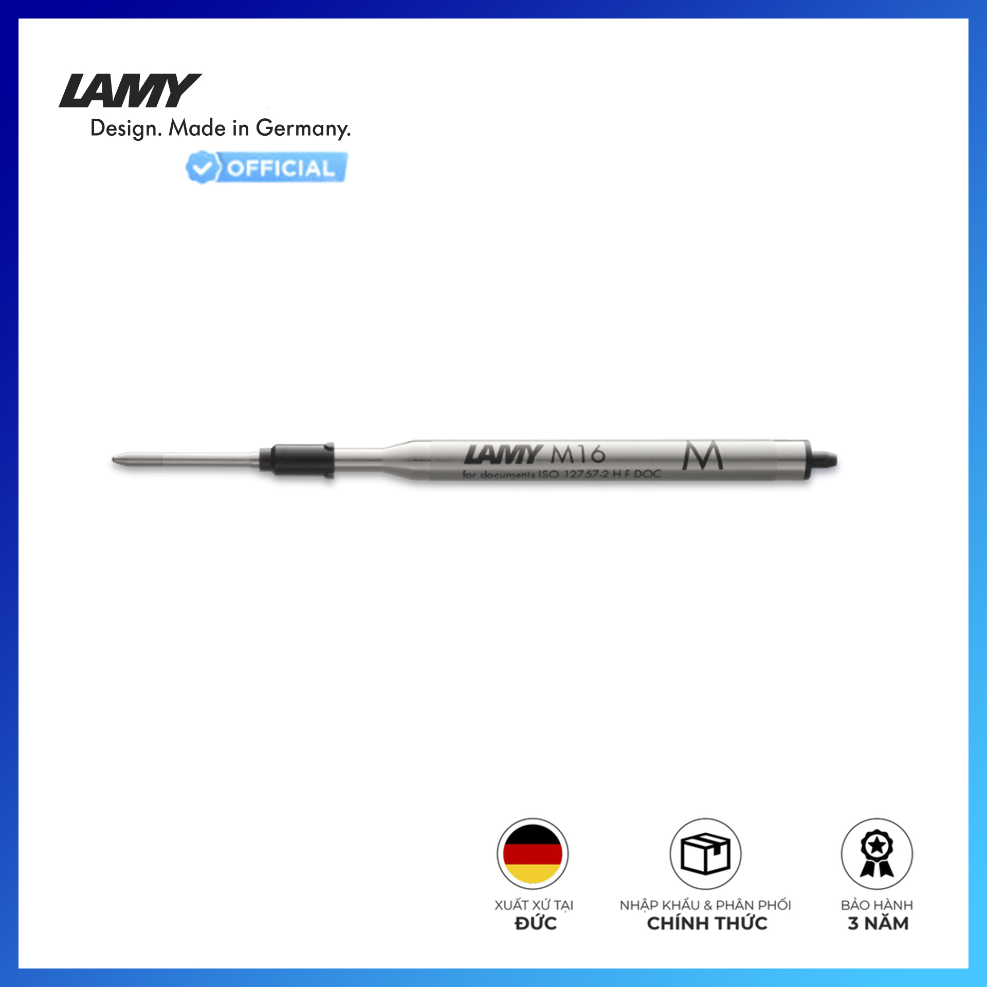 Ruột Bút Bi LAMY M16 - Màu Đen - Ngòi M -1600150