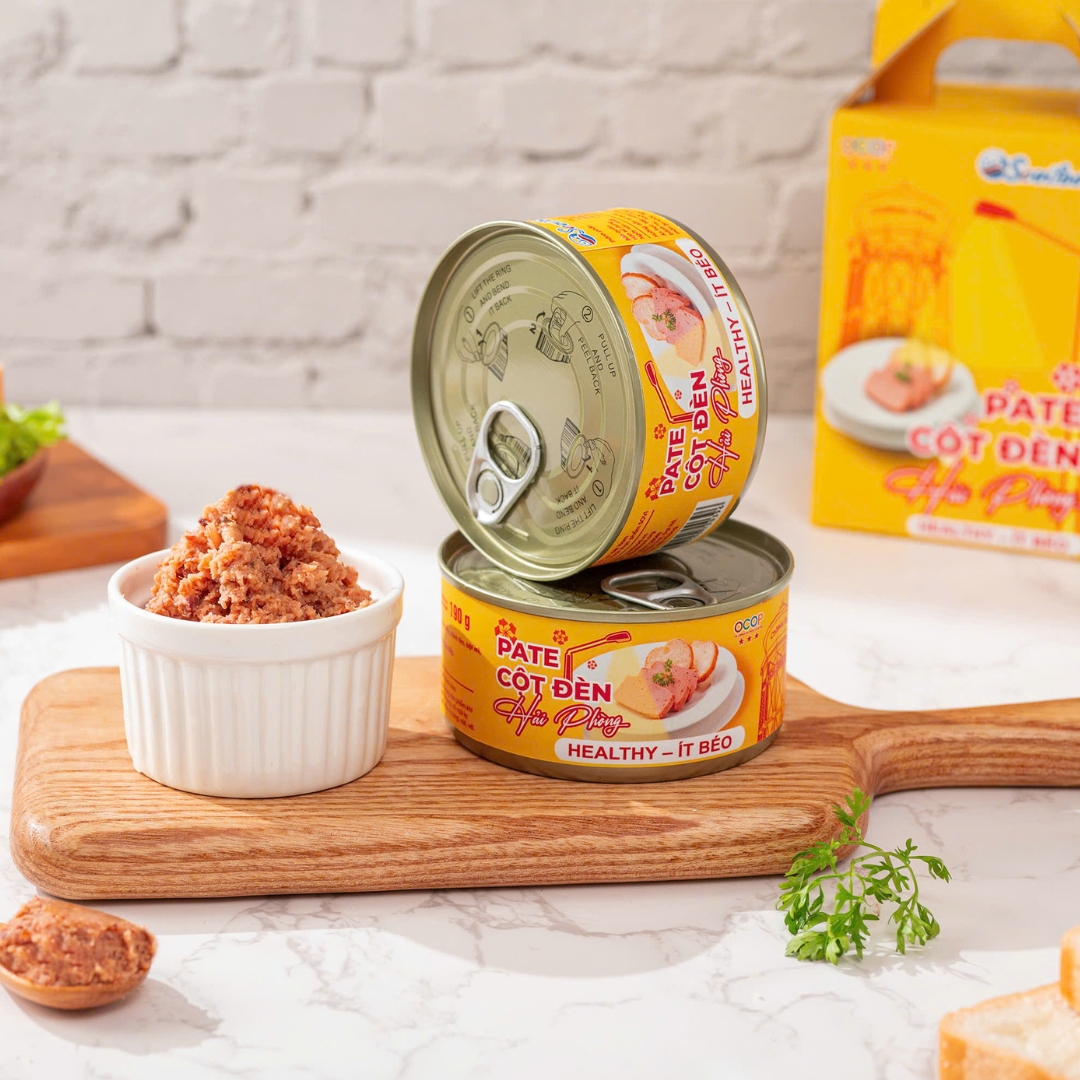 Combo 10 lon - Pate Cột Đèn Hải Phòng Sovifood - Ít Béo, Nhiều Thịt Ít Gan - 1,9KG