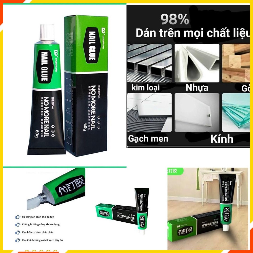 Combo 2 tuýp Keo dán siêu dính HT SYS Keo dán gỗ giày kính sứ, dính mọi đồ vật và mọi bề mặt chắc như bê tông