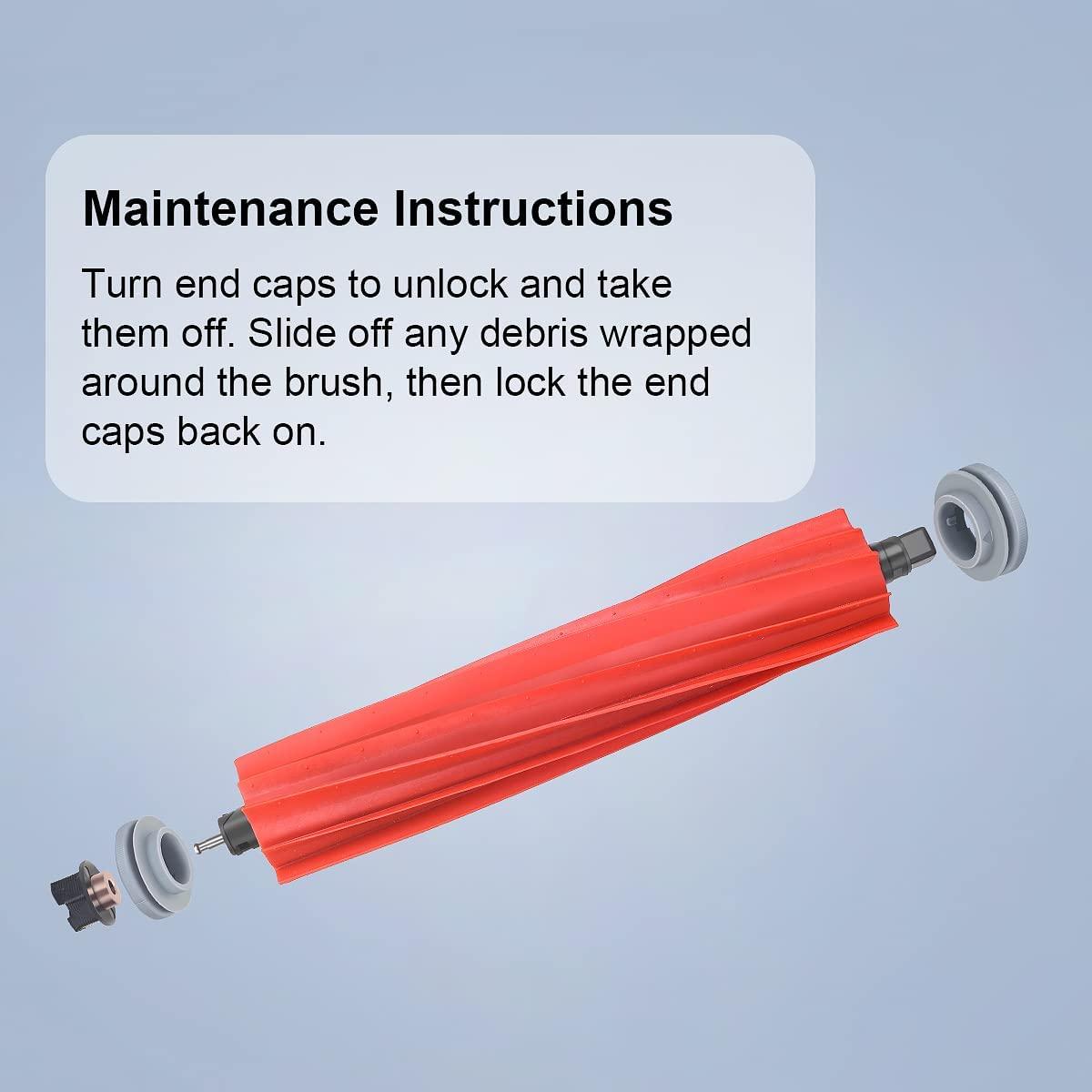 Phụ kiện thay thế Bàn chải chính cho Xiaomi Roborock S7/Q7 Max/Q7 Max Plus/S7 Max/S7 MaxV/S7 MaxV Ultra/T7S Plus, Bàn chải chính silicone