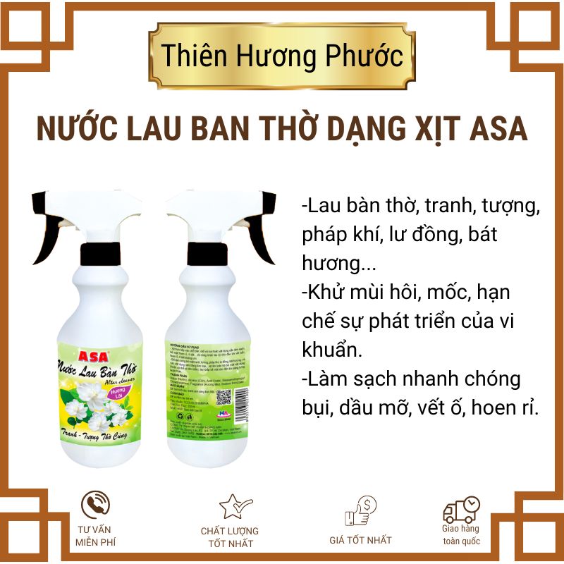 Nước lau dọn ban thờ dạng xịt asa 350ml