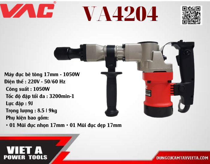 MÁY ĐỤC BÊ TÔNG VAC 17MM - VA4204