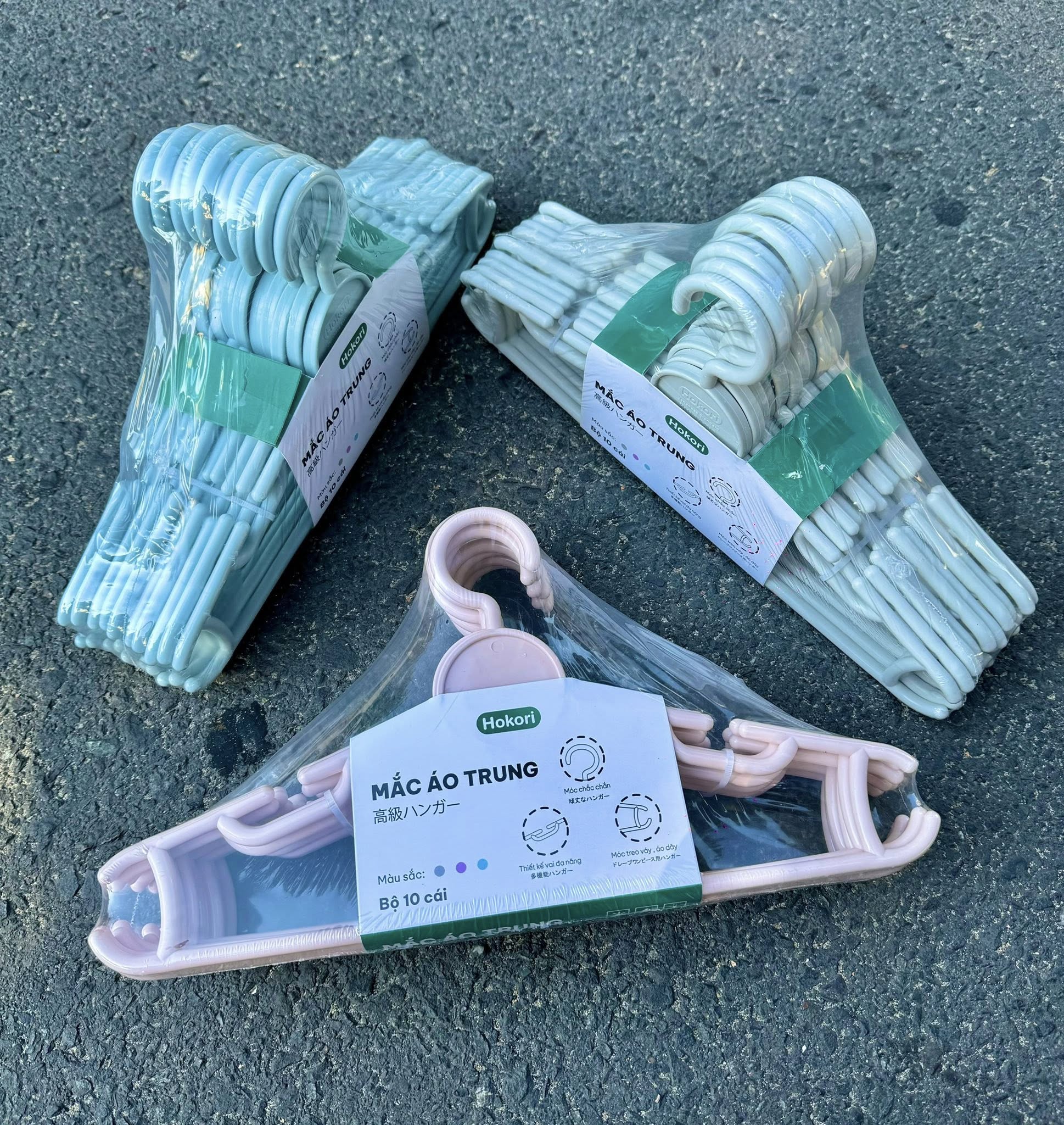 SET 10 Móc Áo Trung Hokori Vệt Nhật 2819 Đa Năng Cao Cấp - Giao màu ngẫu nhiên