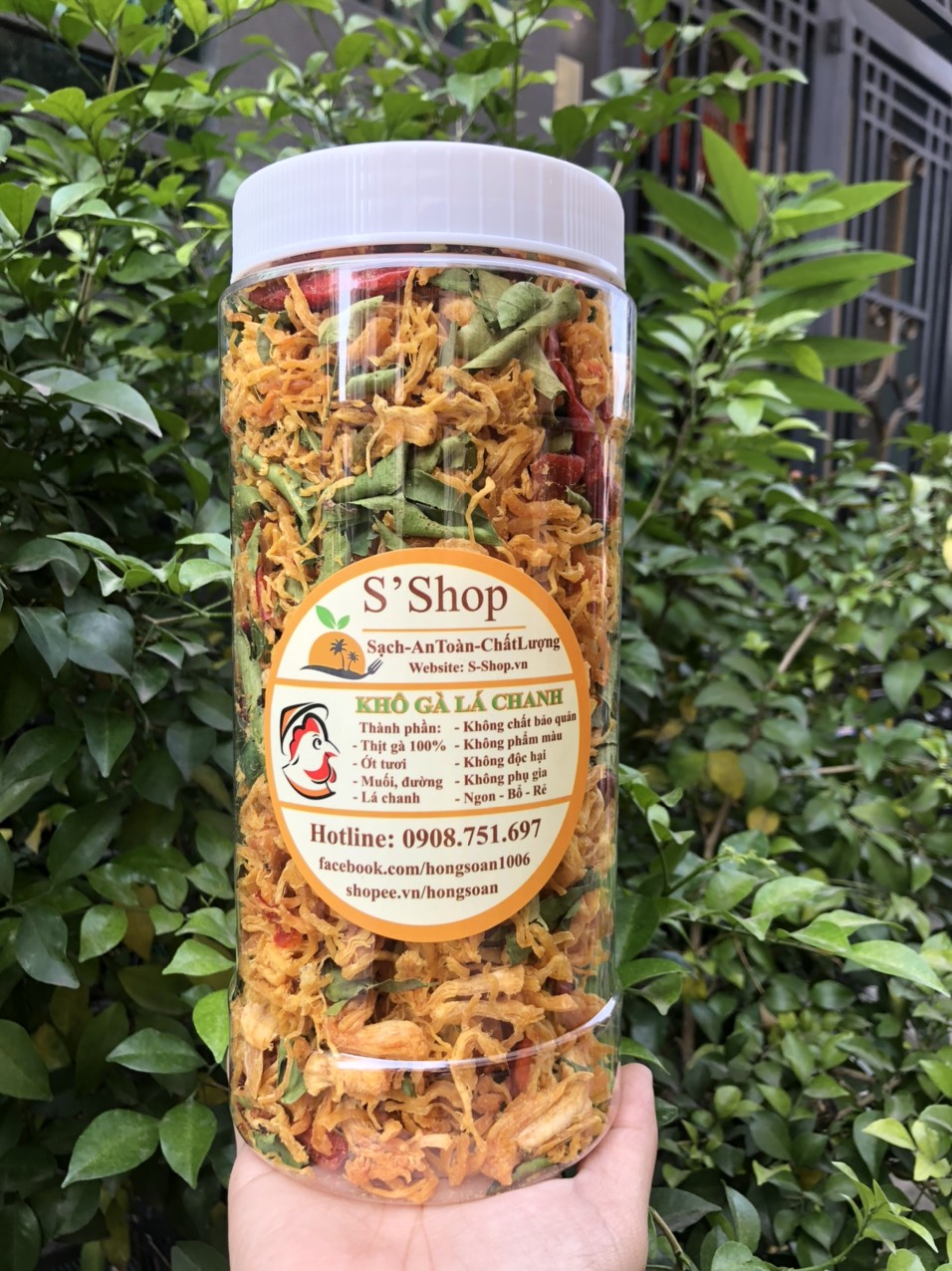 Khô gà lá chanh S'Shop 1kg siêu sạch