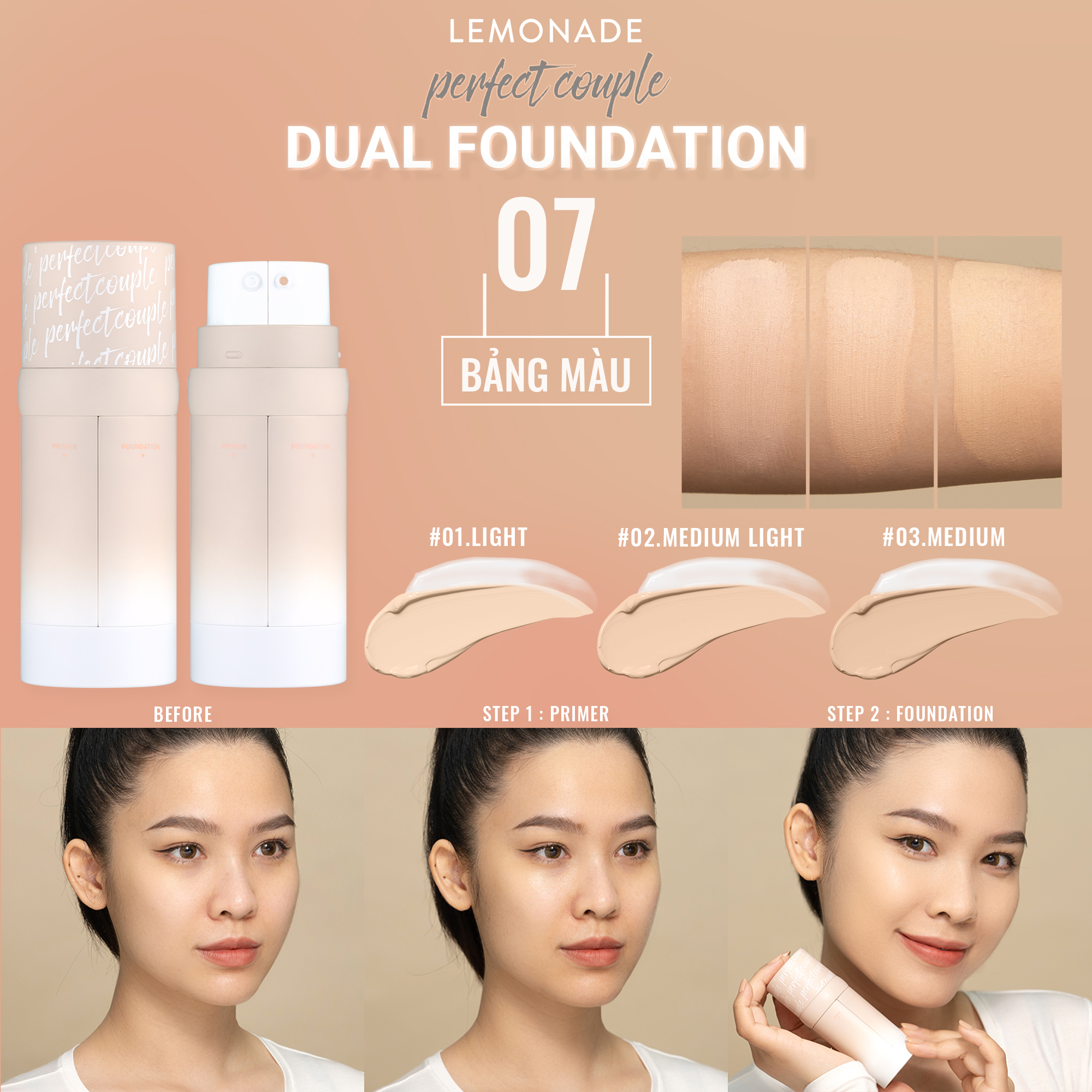 Kem nền đôi Lemonade Perfect Couple Dual Foundation 30g