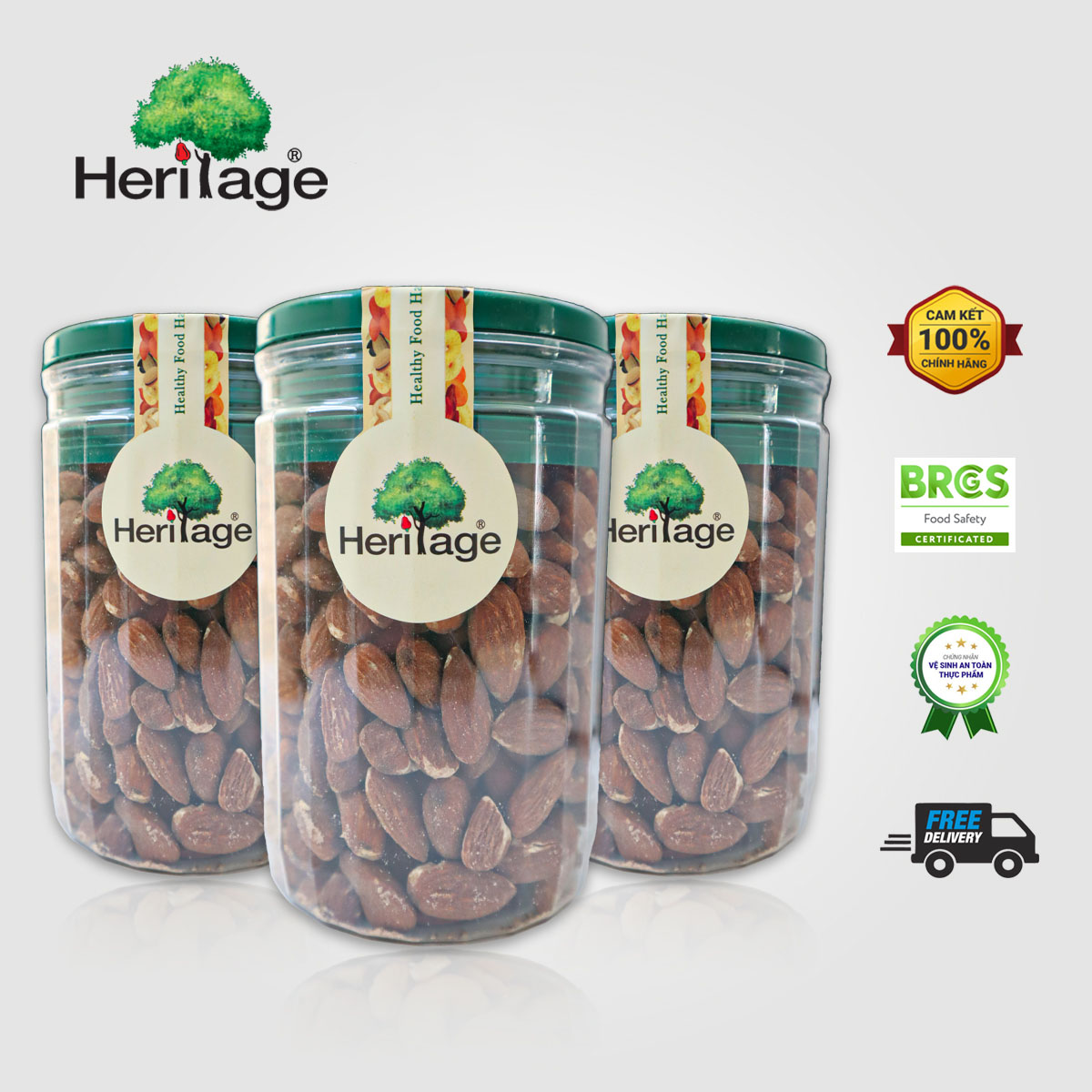 HẠNH NHÂN NGUYÊN HẠT CÒN VỎ LỤA HERITAGE 1KG 