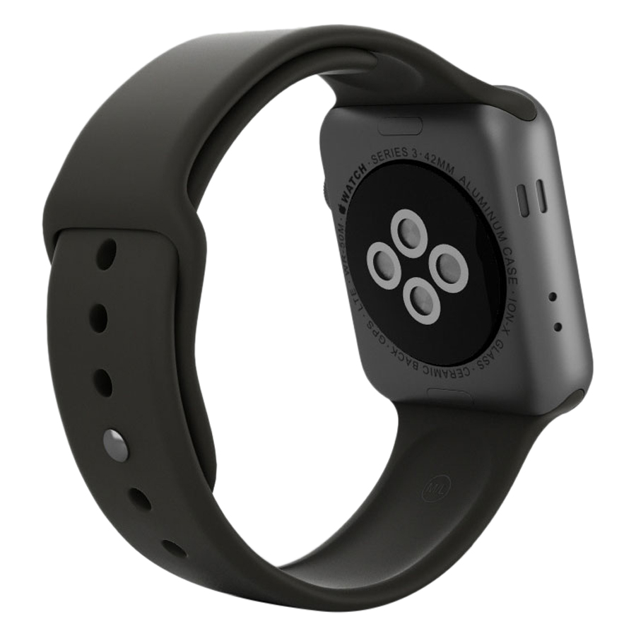 Đồng Hồ Thông Minh Apple Watch Series 3 GPS Space Grey Aluminium Case With Black Sport Band - Hàng Nhập Khẩu