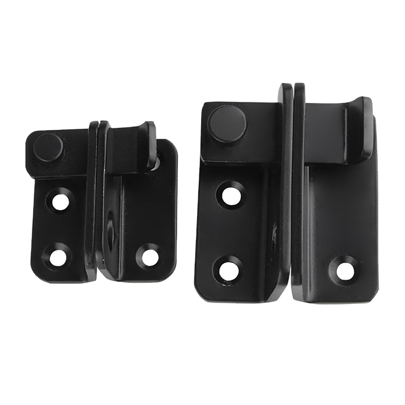 2 Pieces Door Latch Lock Lightweight Door for Drawer Fences Black