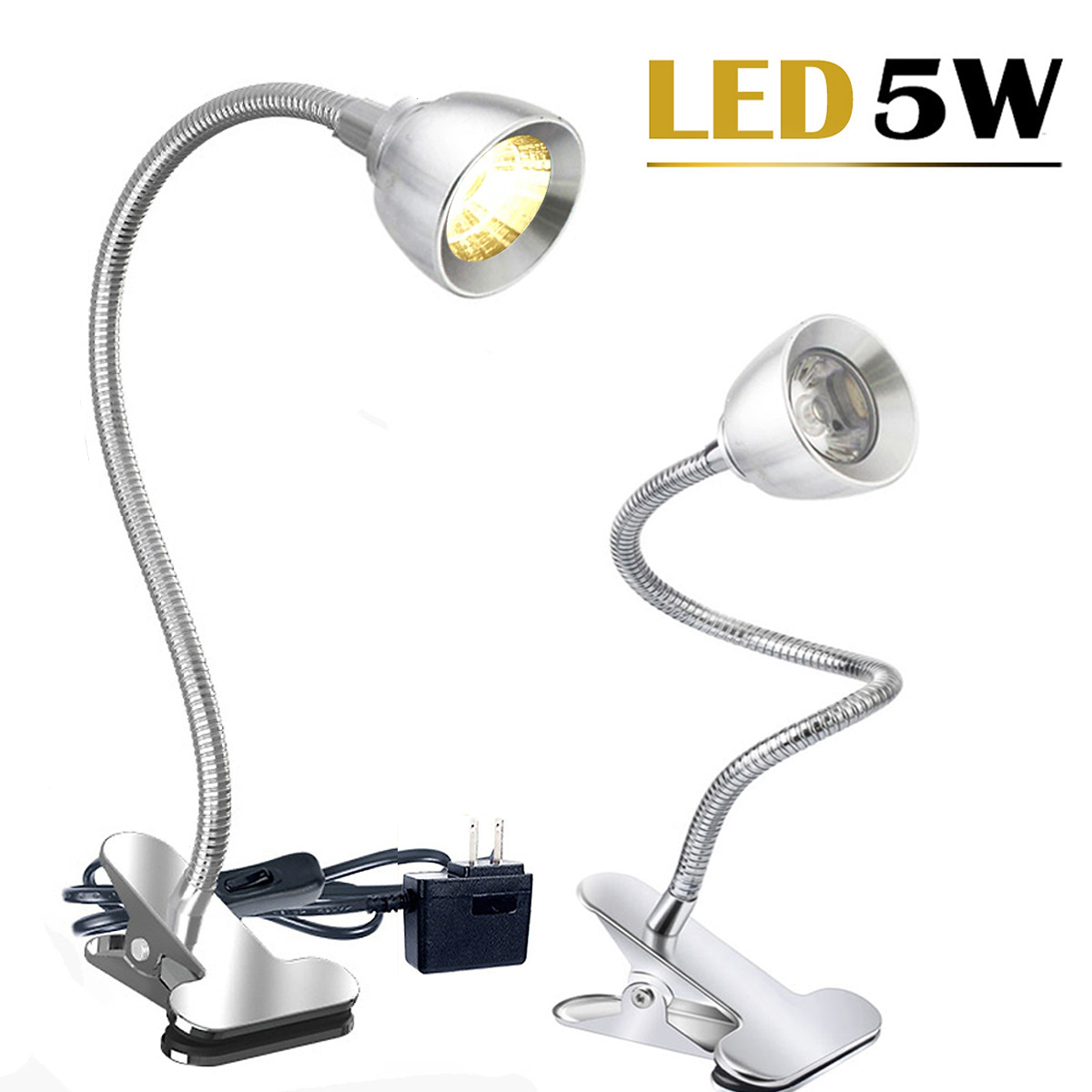 Đèn Rọi Led Kẹp bàn đầu giường đa năng BOFIT 3W - 220V, Thân đèn Kim loại