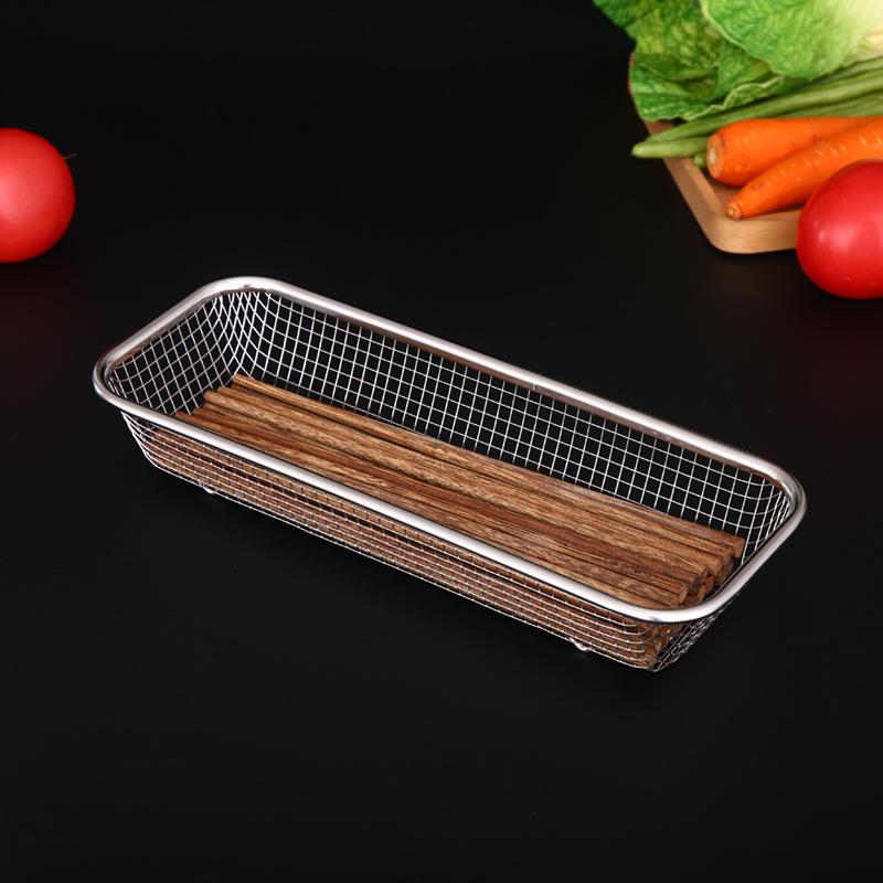 Rổ Lưới Inox Chữ Nhật Đựng Muỗng Đũa Không Rỉ Sang Trọng KT31x12x5.5 cm