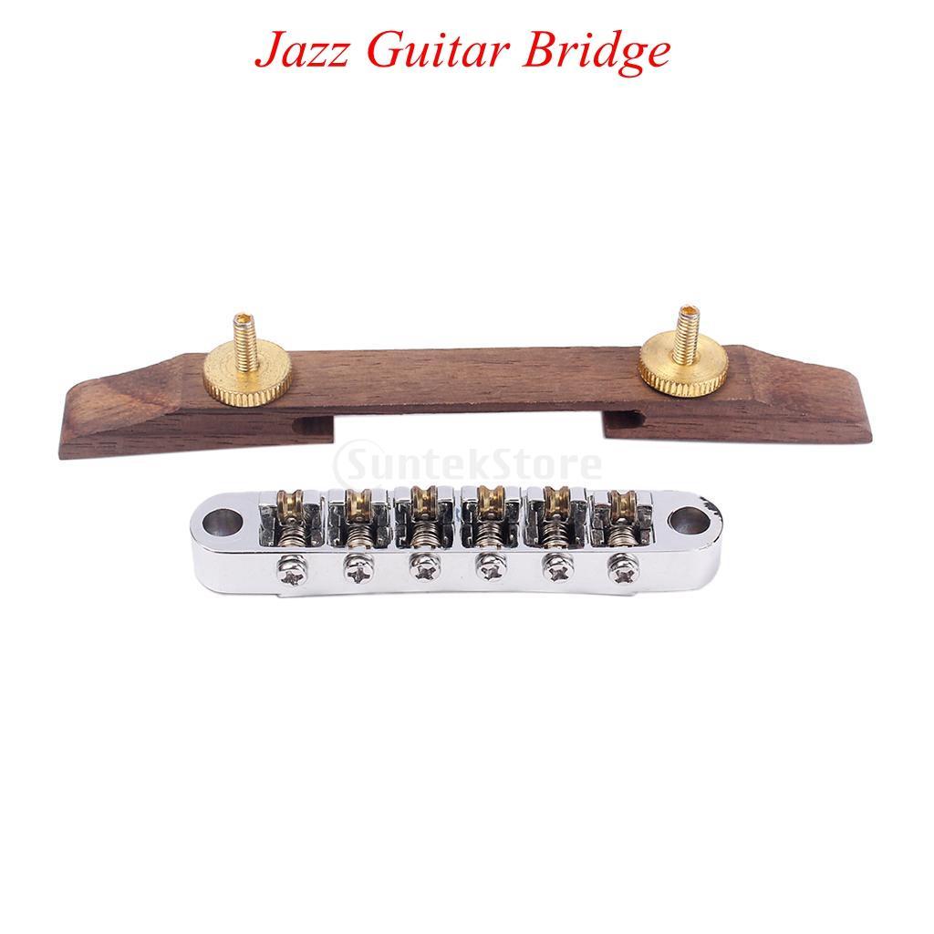 Rosewood Base with Gold Roller Saddle Bridge Tailpiece for Jazz Guitar