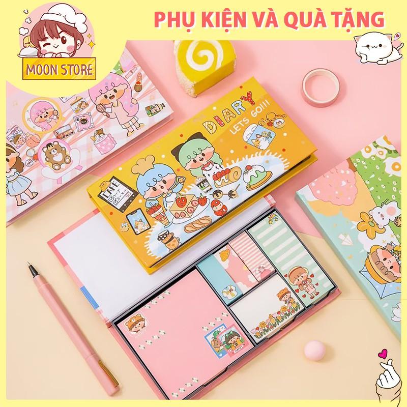 Combo giấy note, giấy ghi chú nhiều kích thước hoạt hình cute , dễ thương