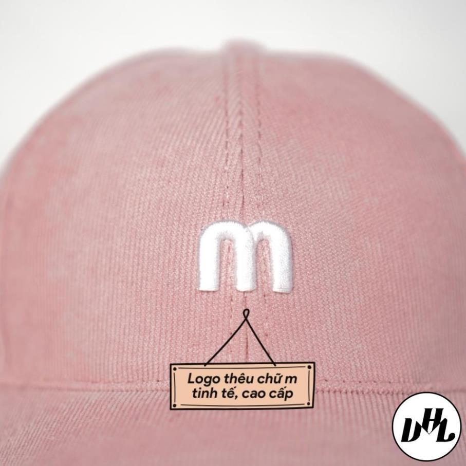 Mũ lưỡi trai ️ Nón kết nhung thêu chữ M phong cách Ulzzang form unisex nam nữ N11