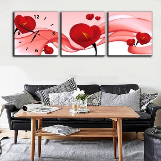 Tranh đồng hồ treo tường bộ ba nhiều mẫu đẹp mắt