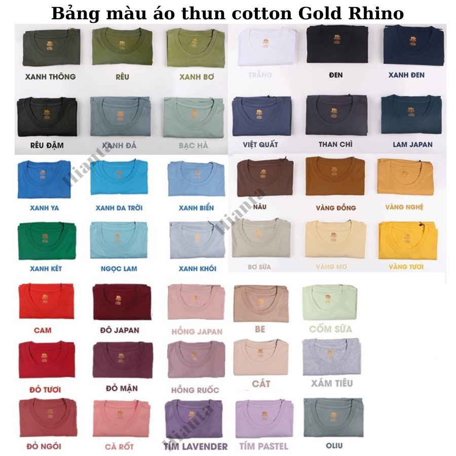 Áo Thun Nam Gold Rhino Trơn Cổ Tròn, Áo Phông Nam Basic 100 Cotton Cao Cấp Hàng Hiệu Đẹp Thoáng Mát Tay Ngắn Màu Cà Rốt