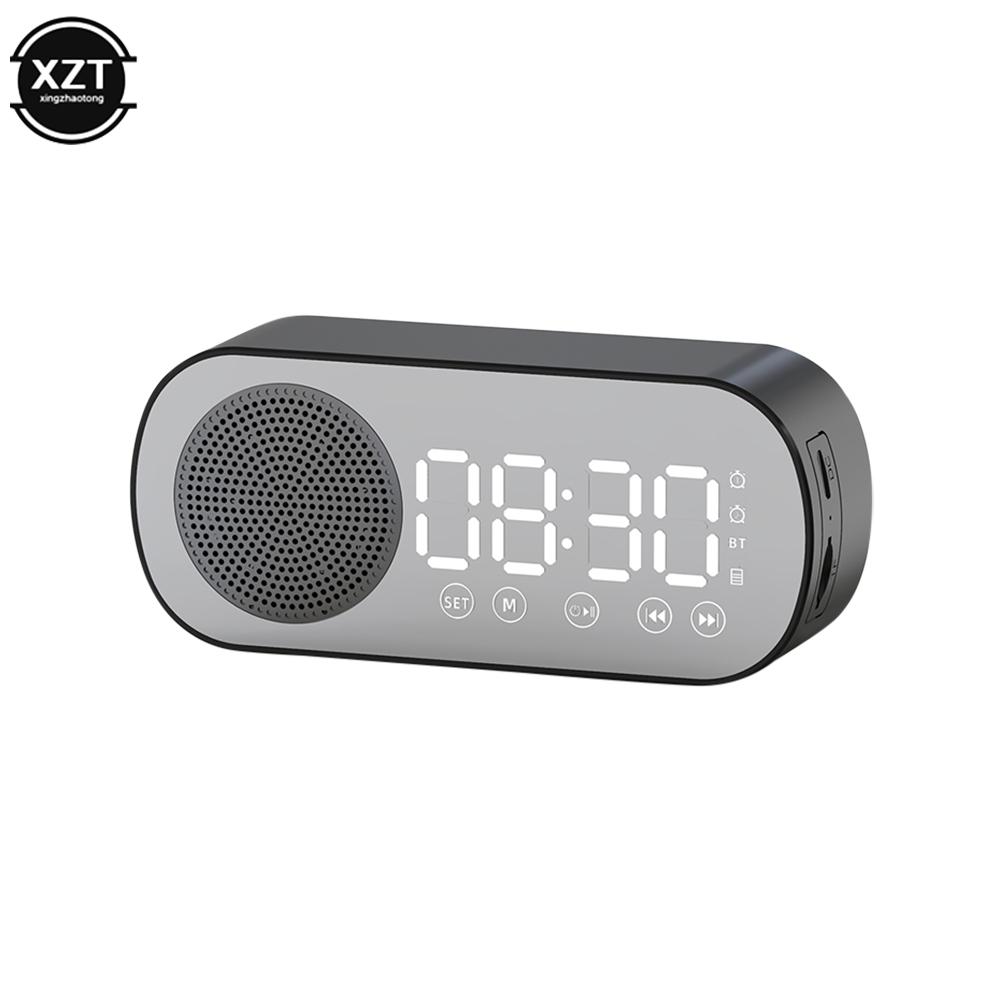 Loa Bluetooth không dây mới HD Gương TF Thẻ FM Radio Hifi Music Box loa di động mini với chức năng báo động đồng hồ Color: Pink