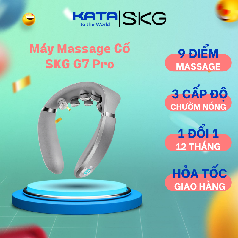 Máy Massage Cổ SKG G7 Pro mát-xa giảm đau cổ do thoái hóa, căng cơ cổ với Xung điện và Chườm nóng Hồng Ngoại