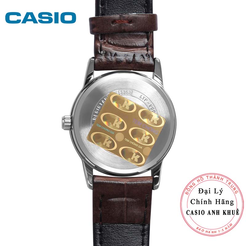 Đồng Hồ Casio Nữ LTP-V002L-7B2UDF Dây Da Nâu