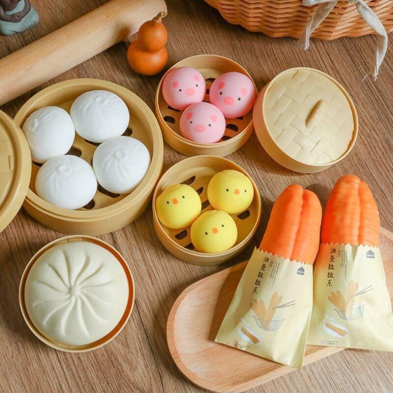Squishy Mochi dễ thương,mềm bánh bao chân thực mềm mịn giảm stress co dãn đàn hồi ngộ nghĩnh giải tỏa căng thẳng