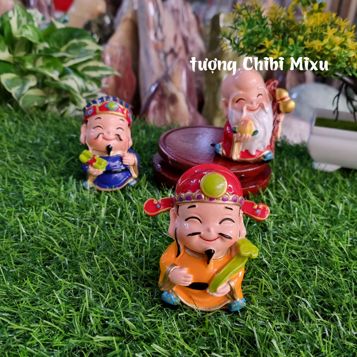 Bộ Tam Đa Phúc Lộc Thọ 7.5cm - không kèm đế