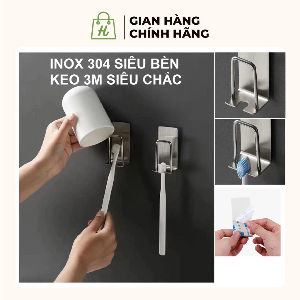 Móc Inox Dán Tường Treo Cốc Bàn Chải Đánh Răng Cao Cấp chất liệu inox 304 và keo 3M