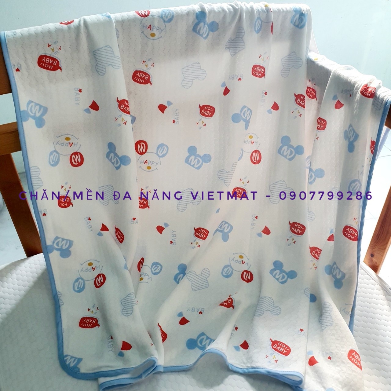 Chăn đắp trẻ em sợi tre organic Vietmat mềm mịn, ấm áp và kháng khuẩn cao