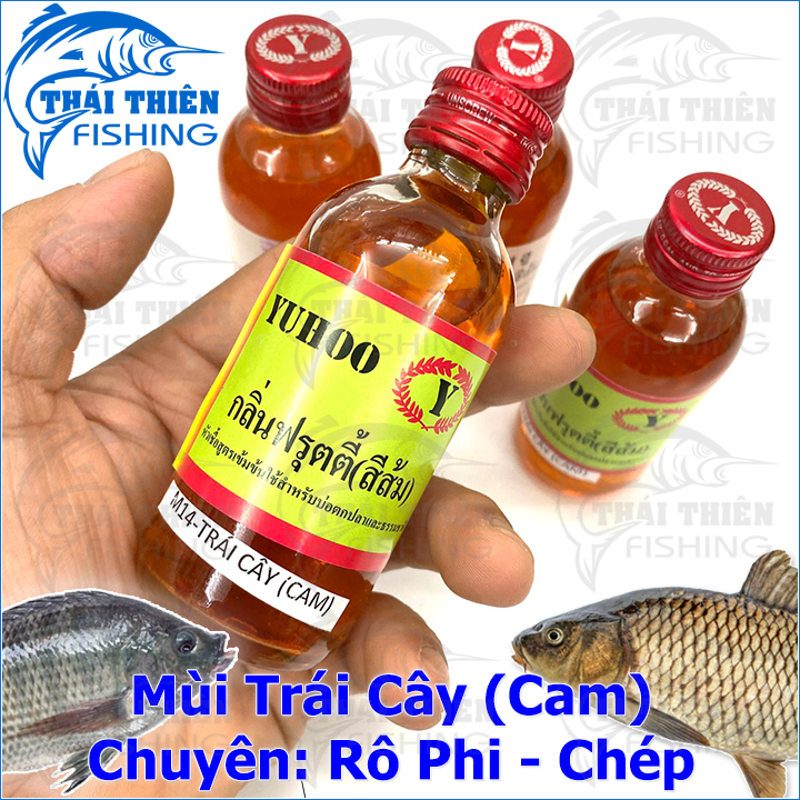 Tinh Mùi Câu Cá Thái Lan, Hương Trái Cây Cam Chai 58ml Dùng Câu Chép, Rô Phi Sông Tự Nhiên Hồ Dịch Vụ