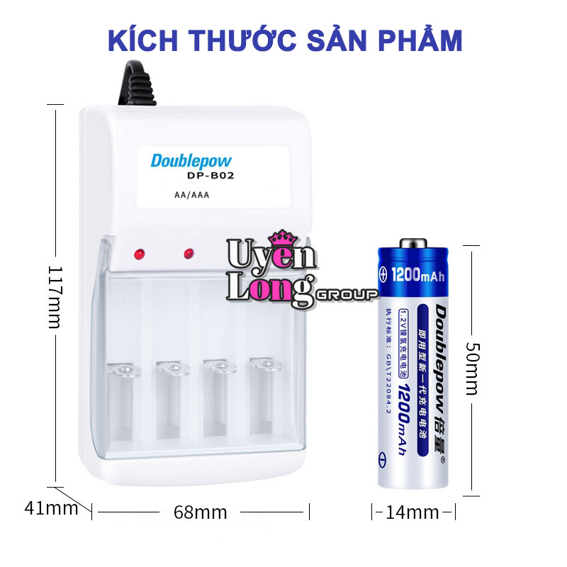 Bộ Pin Sạc + Đế Sạc Loại AA, AAA 1200mAh, Sạc Nhanh, Ứng Dụng Rộng Rãi Cho Nhiều Sản Phẩm Và Thiết Bị