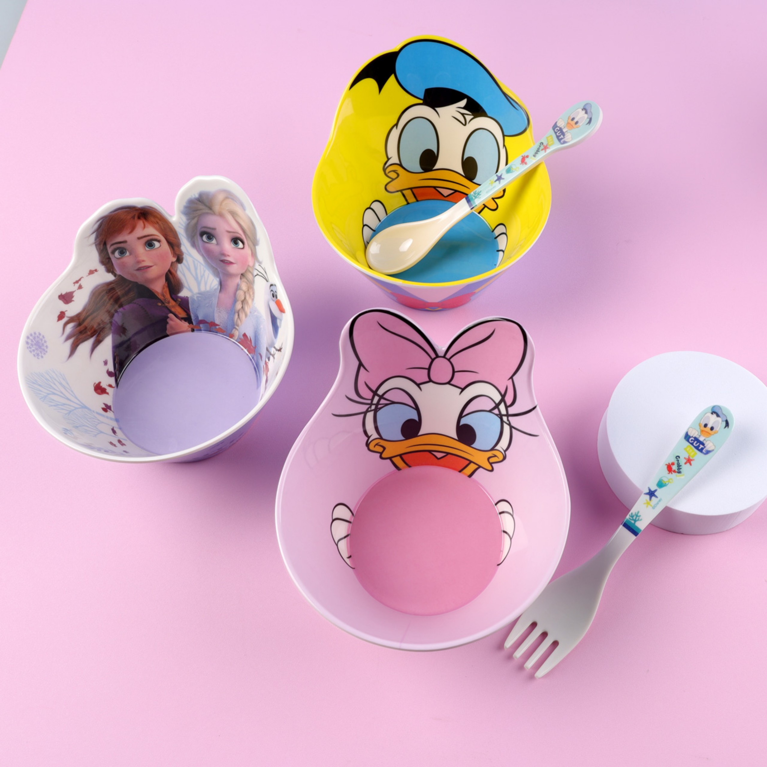 Chén tô ăn dặm Disney cho bé nhựa melamine cao cấp Frozen Elsa Anna nổi 3D mới 2022