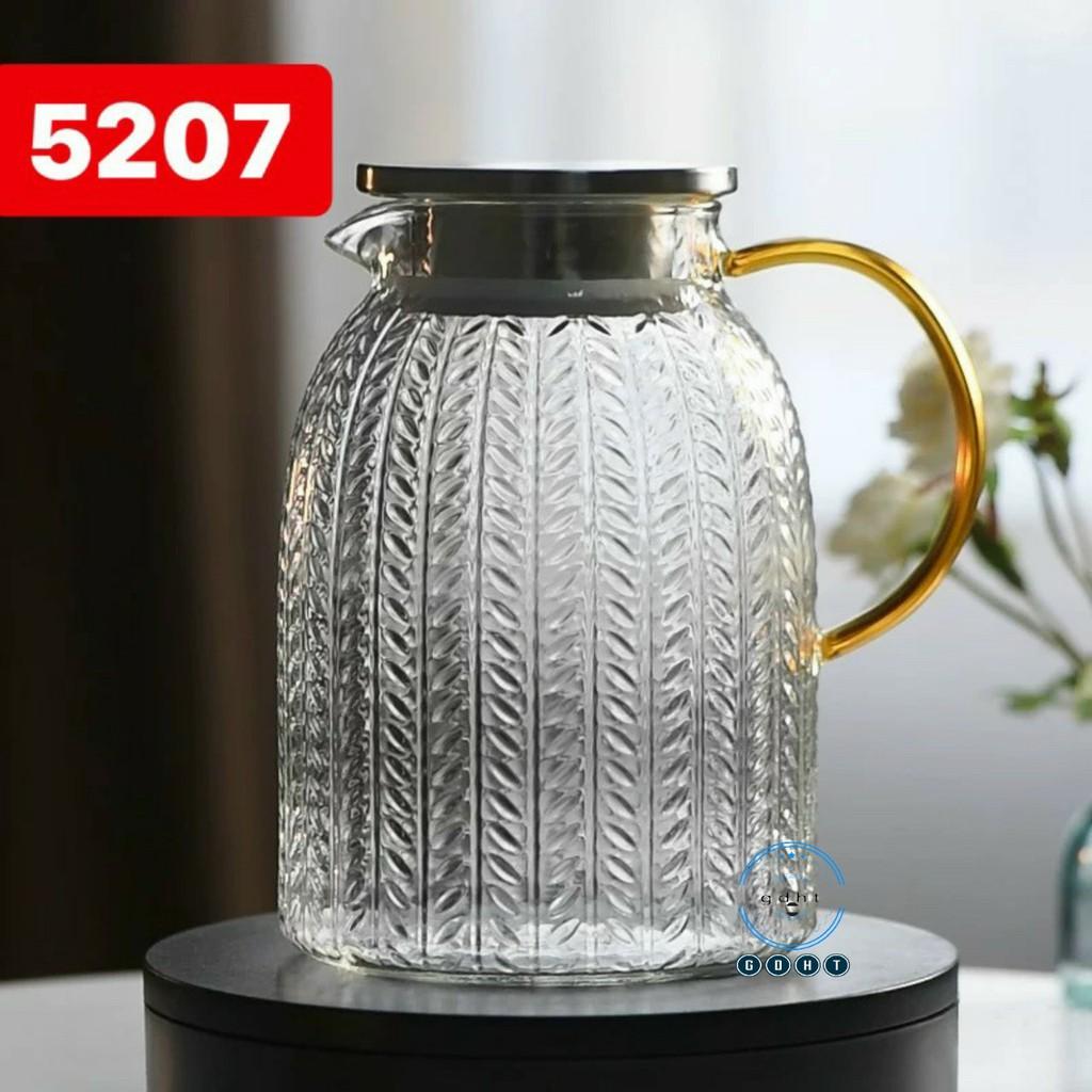 Bình Thuỷ Tinh chịu nhiệt 400 độ c 1,6L - 1,7lL cao cấp, nắp inox sáng sang trọng