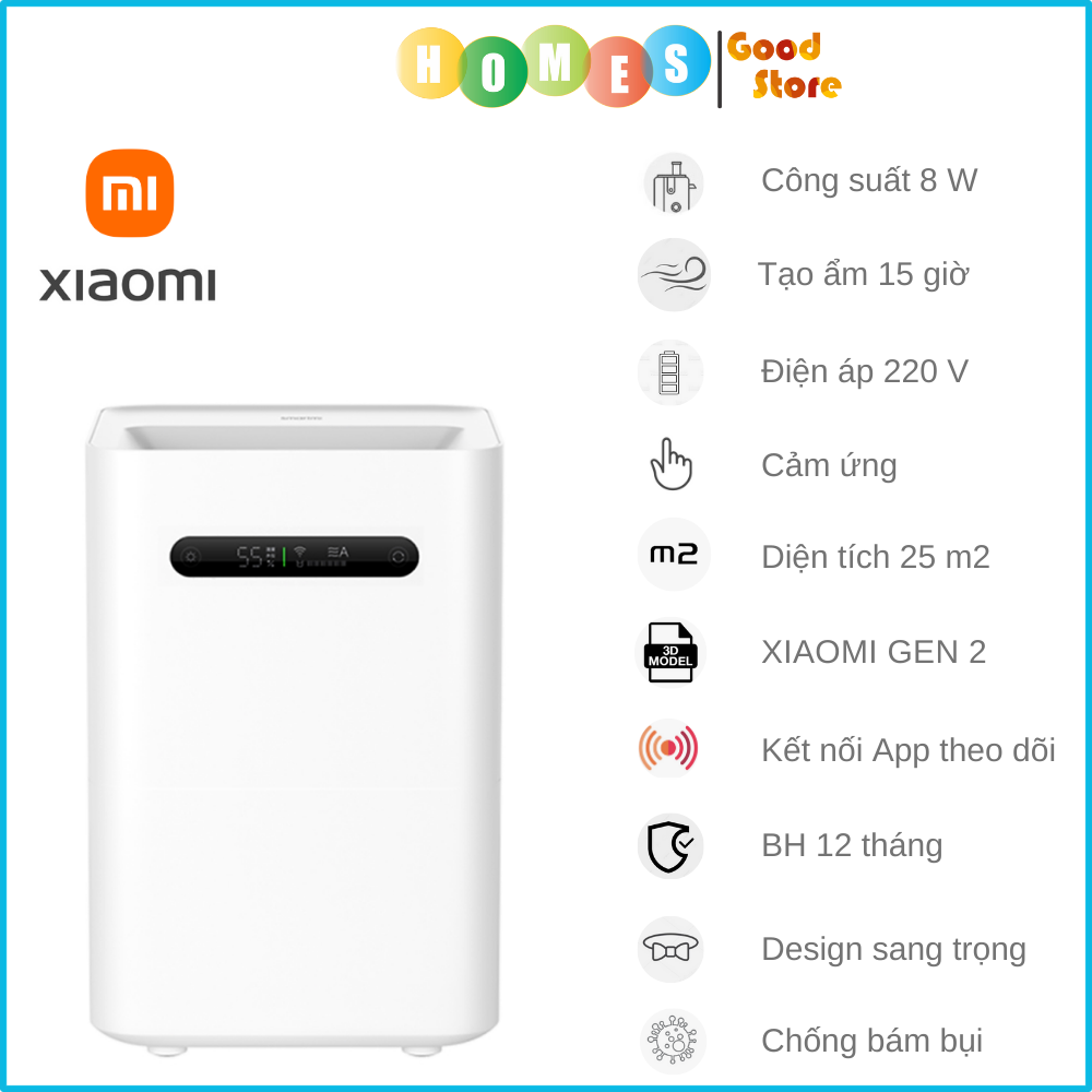 Máy Tạo Ẩm Xiaomi Smartmi Evaporative Humidifier 2 Thông Minh Tạo Ẩm Tự Nhiên Dung Tích 4 Lít, Kết Nối App Theo Dõi - Hàng Chính Hãng