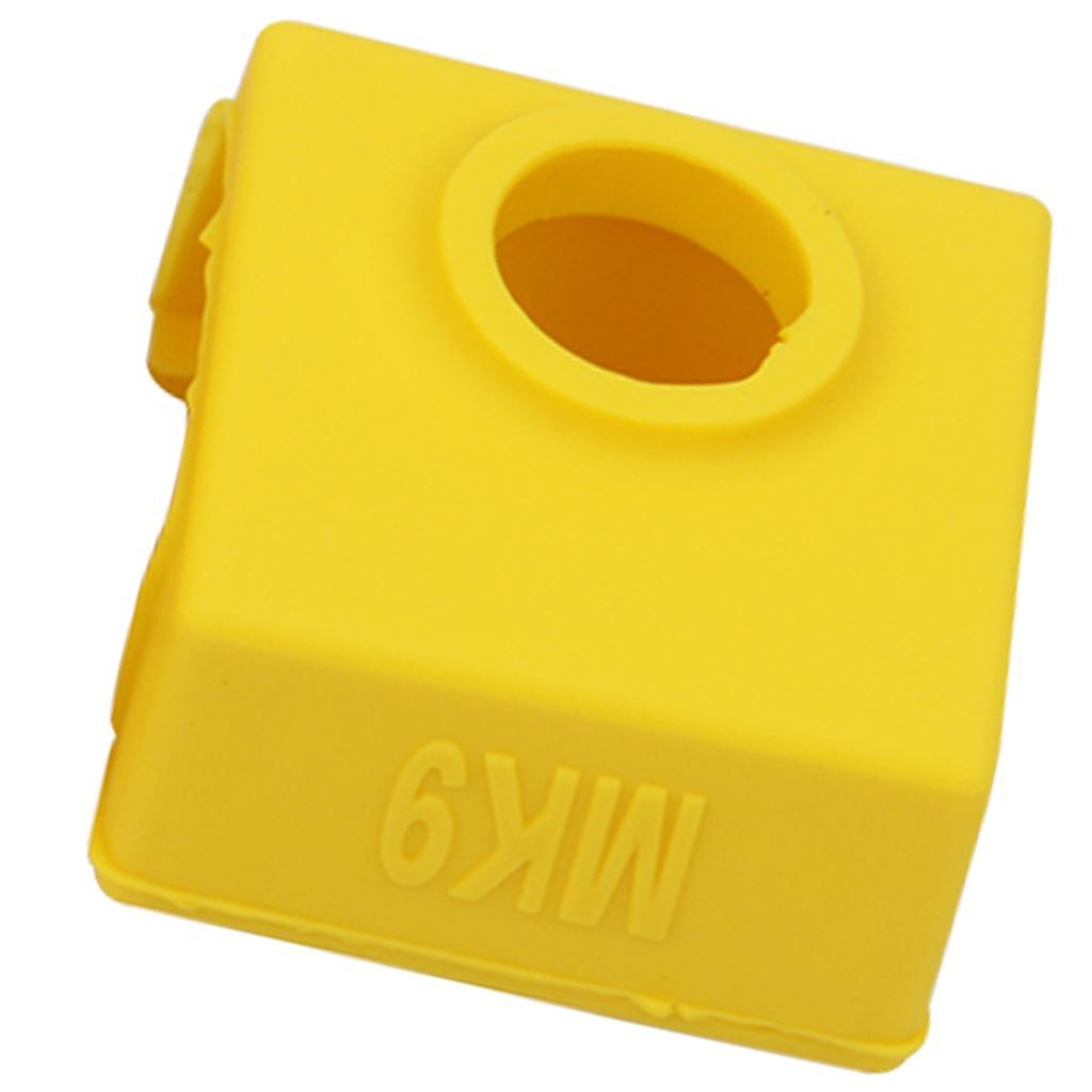 1 Piece  Aluminum Block Silicone Protective Cover for 3D Printer Yellow
