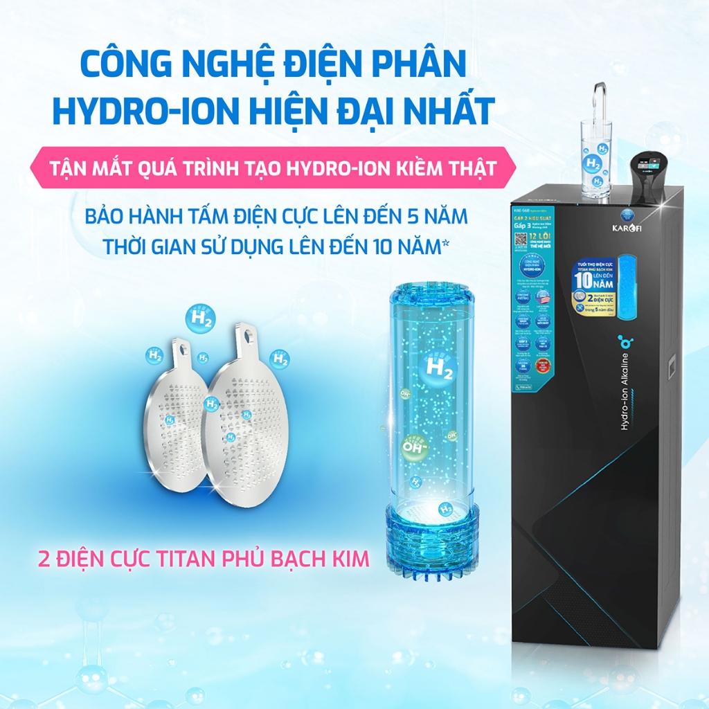 [TẶNG BỘ LÕI] Máy lọc nước Hydro-ion Kiềm 12 lõi KAROFI S68, Điện phân trực tiếp, Giao trước lắp sau miễn phí - Hàng Chính Hãng