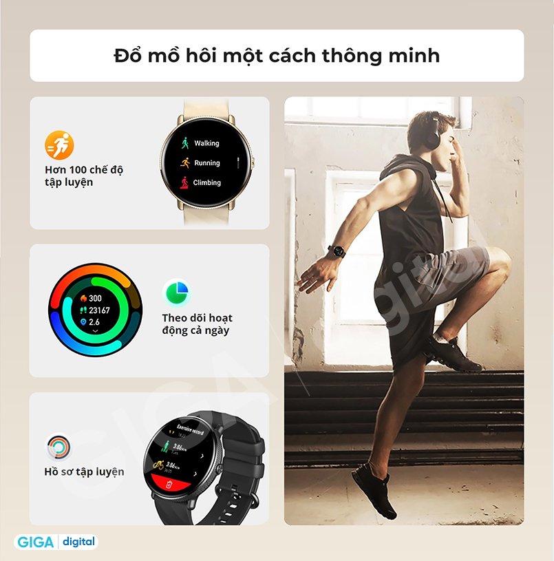 Đồng Hồ Thông Minh Zeblaze GTR 3 Pro - Màn hình Amoled 1.43 Inch - Cuộc Gọi Bluetooth - Viền Kim Loại - Full Tiếng Việt - Hàng Chính Hãng