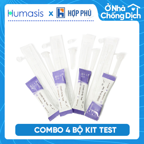 Combo 4 Kit Test Covid 19 Tại Nhà Humasis Hàn Quốc - Có kết quả sau 15 phút - Hàng Nhập Khẩu chính ngạch