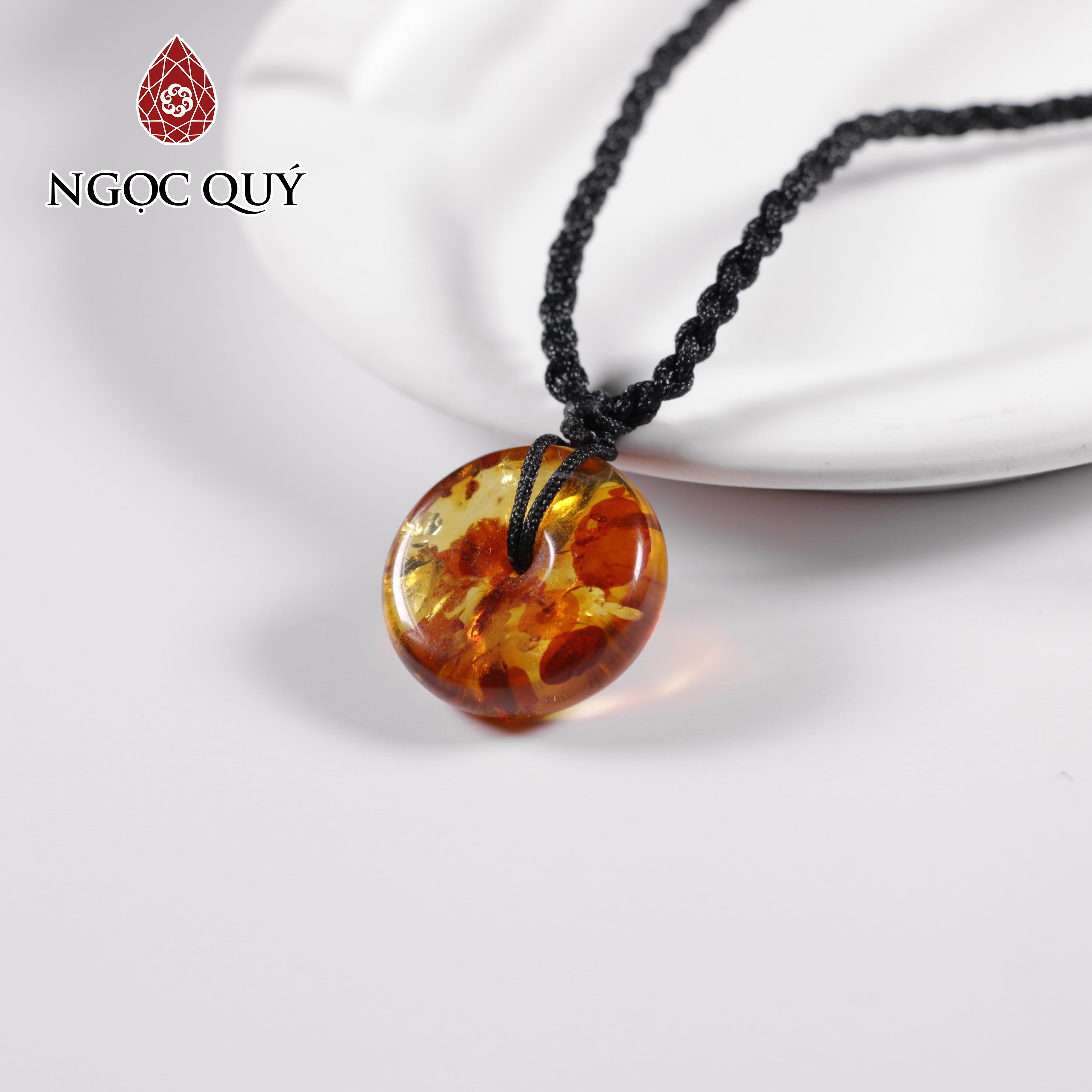 Đồng điếu hổ phách vàng mật ong 19mm - Ngọc Quý Gemstones