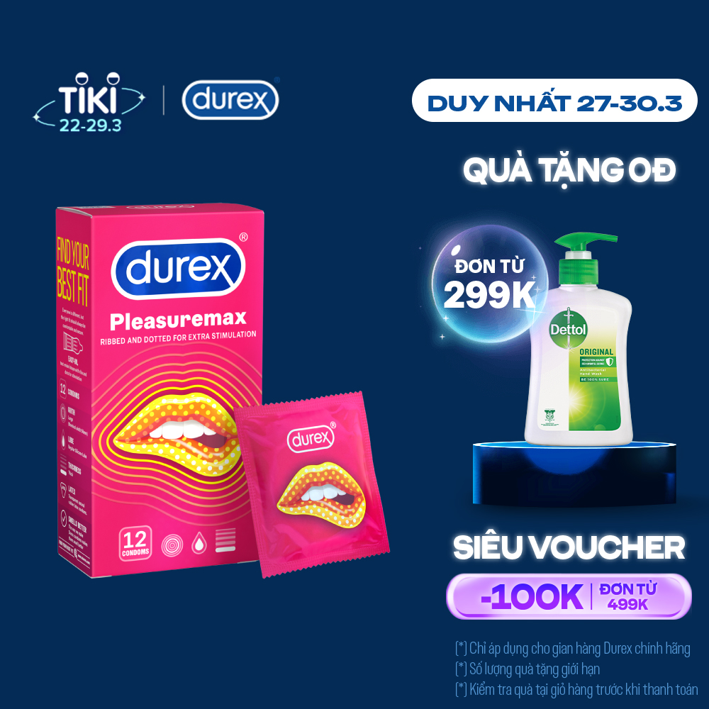 Bao cao su Durex Pleasuremax Hộp 12 Bao