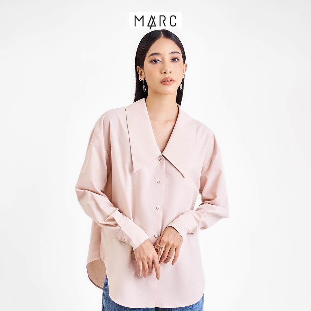 Áo kiểu sơ mi form rộng nữ MARC FASHION phối lá cổ CBLH093322