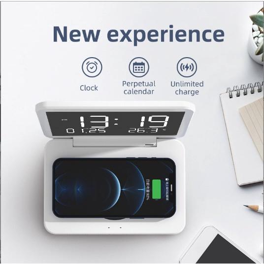 Đồng hồ để bàn xếp gọn kiêm đế sạc không dây ORYCOOL V2 FoldThin ️ FREESHIP ️