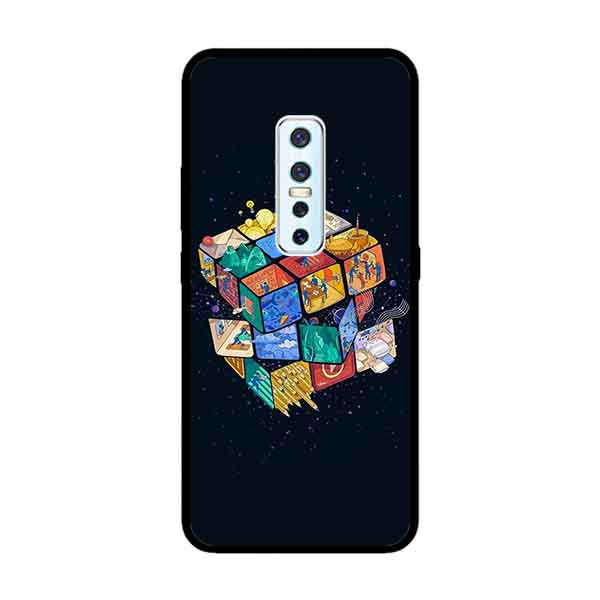 Ốp Lưng in cho Vivo V17 Pro Mẫu Rubik Vũ Trụ - Hàng Chính Hãng