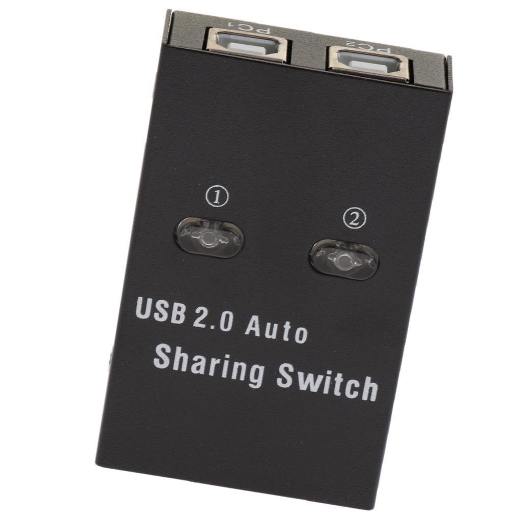 USB 2.0 Manual Sharing Switch KVM Selector 2Ports HUB For PC Scanner Printer