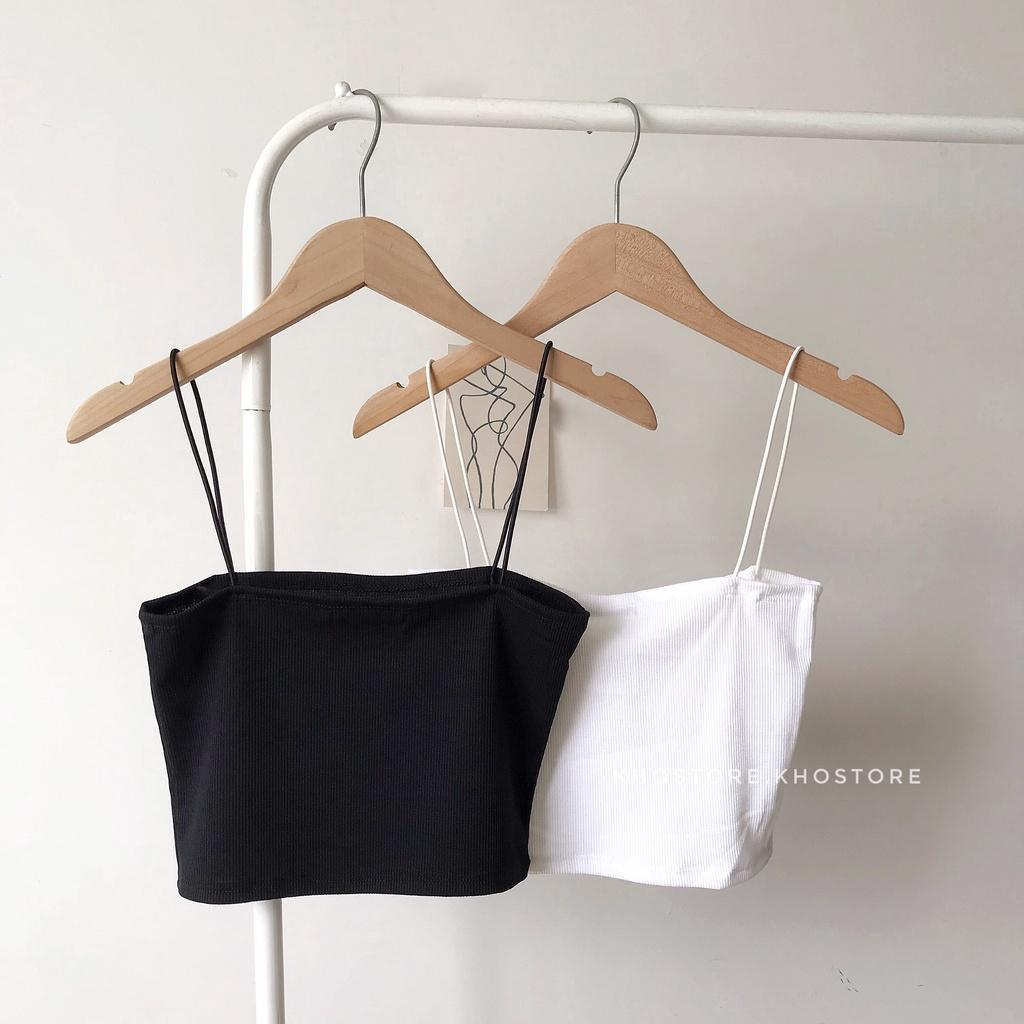 Áo hai dây nữ ống cúp ngực, áo dây nữ croptop dáng ôm chất cotton thun mềm mát